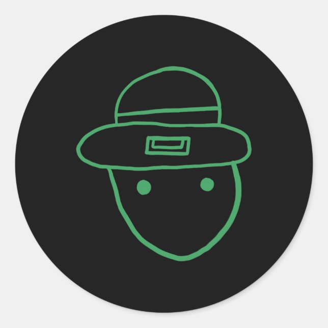 Funny Leprechaun Amateur Sketch Meme Irish St Patr Classic Round Sticker (Front)
