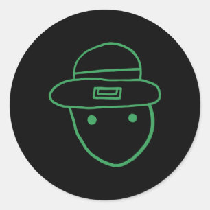 Funny Leprechaun Amateur Sketch Meme Irish St Patr Classic Round Sticker