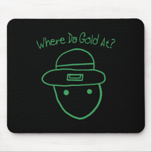 Funny Leprechaun Amateur Sketch Meme Irish St Patr Mouse Pad