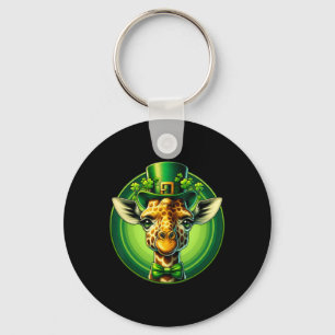 Funny Leprechaun Giraffe St Patricks Day Kids Men Key Ring