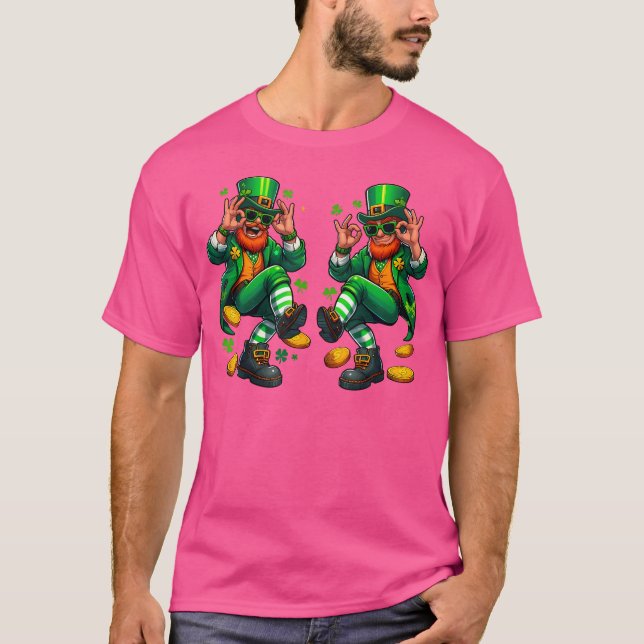 Funny Leprechaun Griddy Dance St Patrick'S Day Pot T-Shirt (Front)
