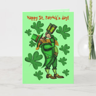 Funny leprechaun happy St. Patrick's day card
