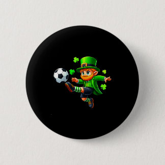 Funny Leprechaun Irish Soccer St Patricks Men Boy  6 Cm Round Badge