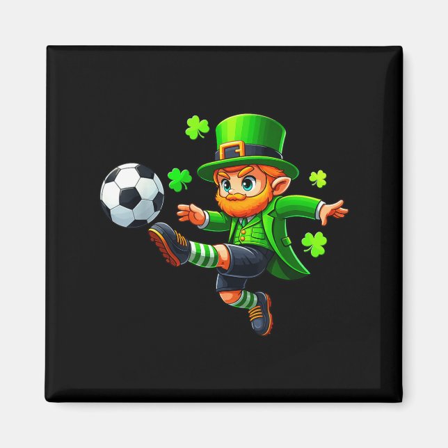 Funny Leprechaun Irish Soccer St Patricks Men Boy  Magnet (Front)