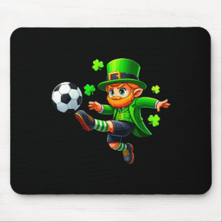 Funny Leprechaun Irish Soccer St Patricks Men Boy  Mouse Pad