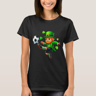 Funny Leprechaun Irish Soccer St Patricks Men Boy  T-Shirt