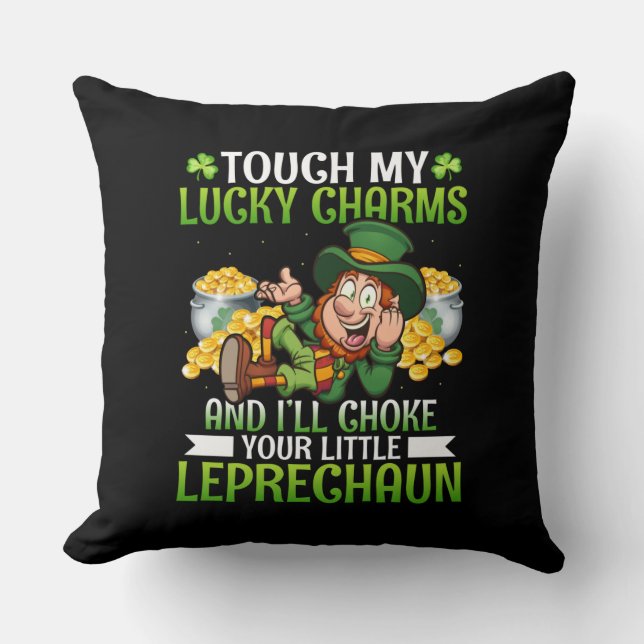 Funny Leprechaun Lucky Charms St Patrick’s Day Cushion (Front)