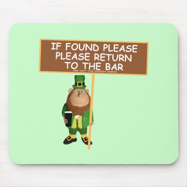 Funny leprechaun mouse pad (Front)