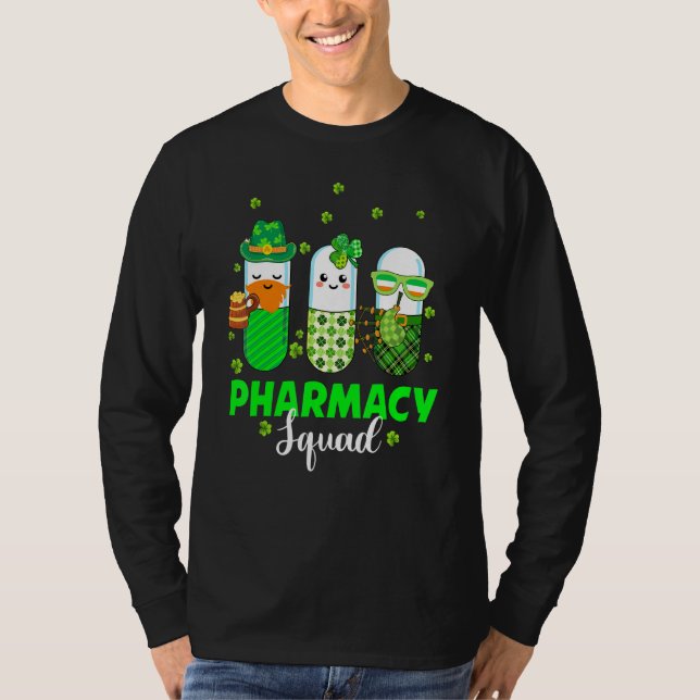 Funny Leprechaun Pharmacy Squad Pharmacist St Patr T-Shirt (Front)