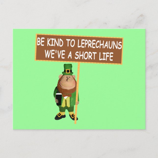 Funny Leprechaun Postcard (Front)