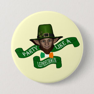 Funny leprechaun St Patrick's day 7.5 Cm Round Badge