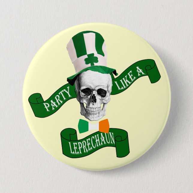 Funny leprechaun St Patrick's day 7.5 Cm Round Badge (Front)
