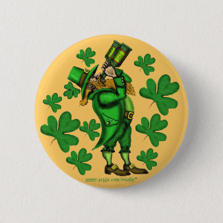 Funny leprechaun St. Patrick's day button