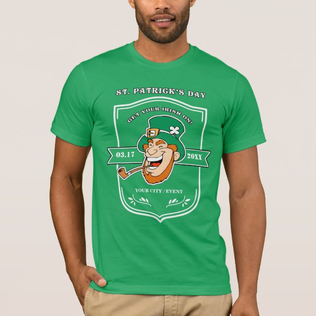 Funny Leprechaun St. Patrick's Day  T-Shirt (Front)