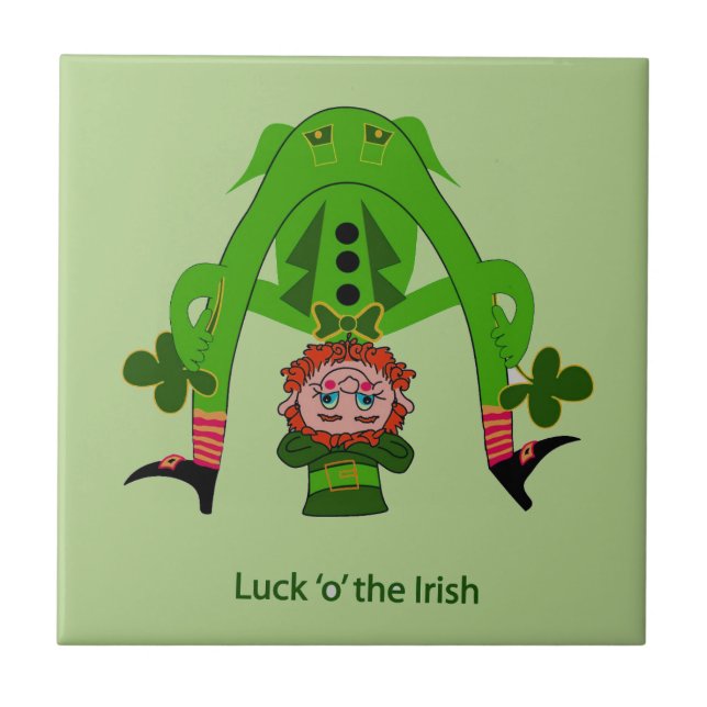 Funny Leprechaun Tile (Front)