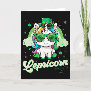 Funny Lepricorn Unicorn Happy St Patricks Day Wome Card