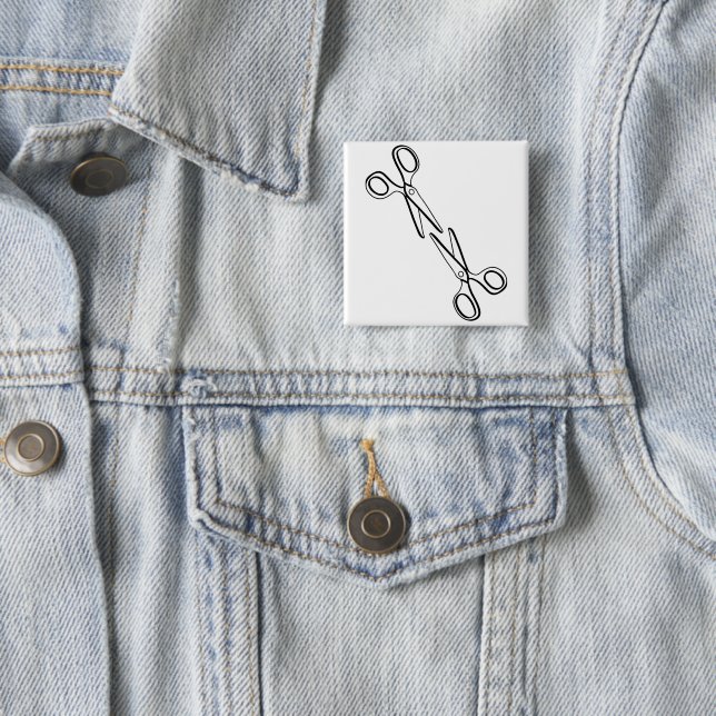 Funny Lesbian Scissors Sapphic  15 Cm Square Badge (In Situ)