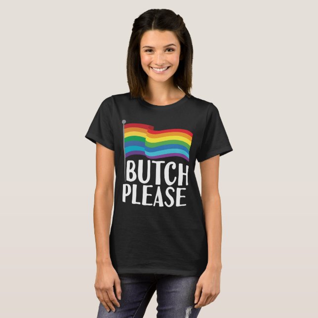 Funny Lesbian T-shirt Lesbian Pride Gay Flag LGBTQ (Front Full)