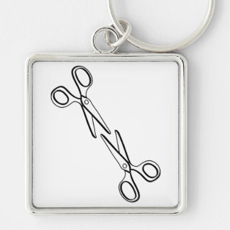 Funny Lesbian Two Scissors Sapphic Key Ring