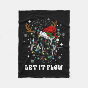 Funny Let It Flow Anatomy Heart Cardiac Nurse Sant Fleece Blanket