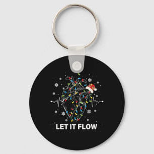 Funny Let It Flow Anatomy Heart Cardiac Nurse Sant Key Ring