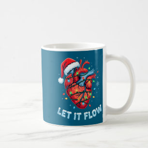 Funny Let It Flow Heart Anatomy Nurse Christmas  Coffee Mug