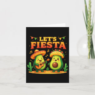 Funny Lets Fiesta Avocado & Tacos Cinco De May Card