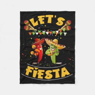 Funny Let's Fiesta Cinco De Mayo Men Women Kids Pa Fleece Blanket