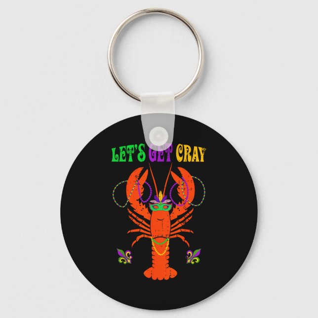 Funny Lets Get Cray Crawfish - New Orleans Funny M Key Ring (Front)