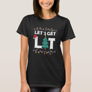 Funny Lets Get Lit Christmas Drinking Xmas Gift T-Shirt