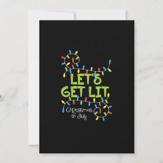 Funny Let's Get Lit Christmas Lights Holiday Card