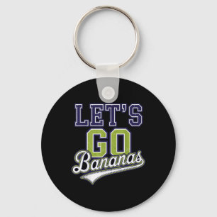Funny Lets Go Bananas Cute Banana Fruits Lover Ban Key Ring