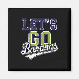 Funny Lets Go Bananas Cute Banana Fruits Lover Ban Magnet