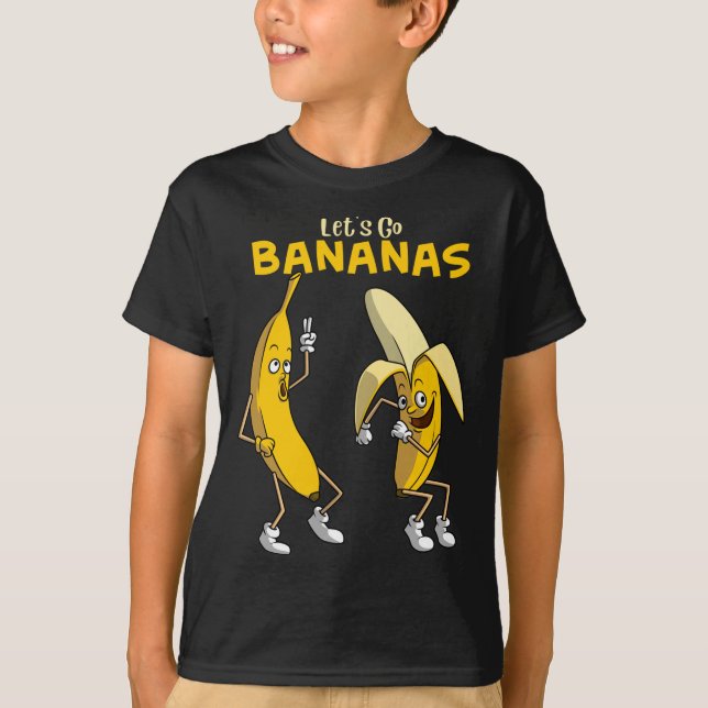 Funny Let's Go Bananas Gift Kids Boys Girls Cute F T-Shirt (Front)