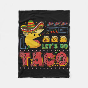 Funny Let's Go Taco 40  Fleece Blanket