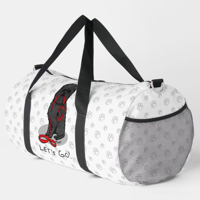 Funny Let's Go! Walk Affenpinscher (Black Natural) Duffle Bag (Right Corner)