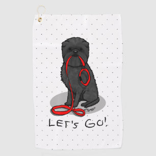 Funny Let's Go! Walk Affenpinscher (Black Natural) Golf Towel