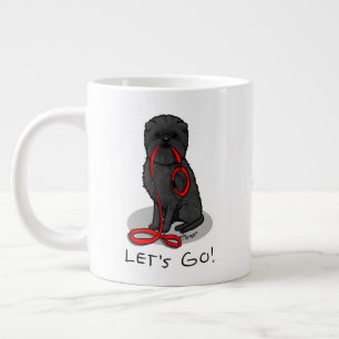 Funny Let's Go! Walk Affenpinscher (Black Natural) Large Coffee Mug