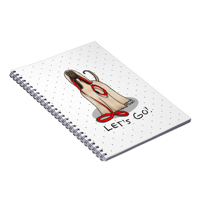 Funny Let's Go! Walk Afghan Hound (Cream) Notebook (Right Side)