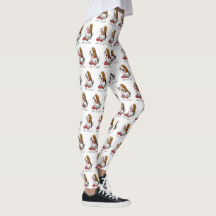 Funny Let's Go! Walk Basset Hound (tri-color 1) Leggings
