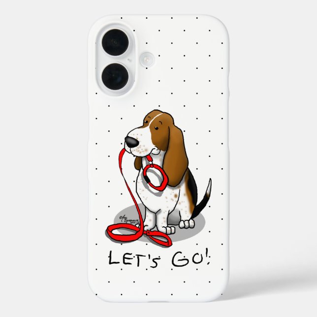 Funny Let's Go! Walk Basset Hound (tri-colour 1) Case-Mate iPhone Case (Back)