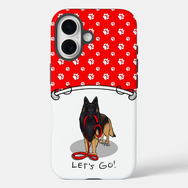 Funny Let's Go! Walk Belgian Tervuren (original) Case-Mate iPhone Case (Back)