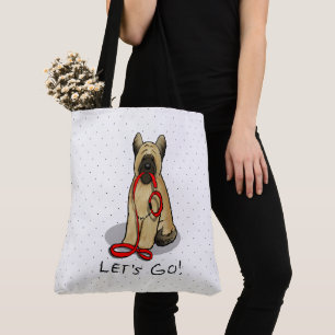 Funny Let's Go! Walk Briard (cr tawny black 1) Tote Bag