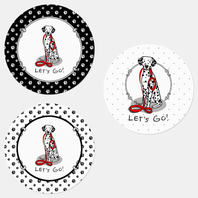 Funny Let's Go! Walk Dalmatian Dog (black 1) (Group)