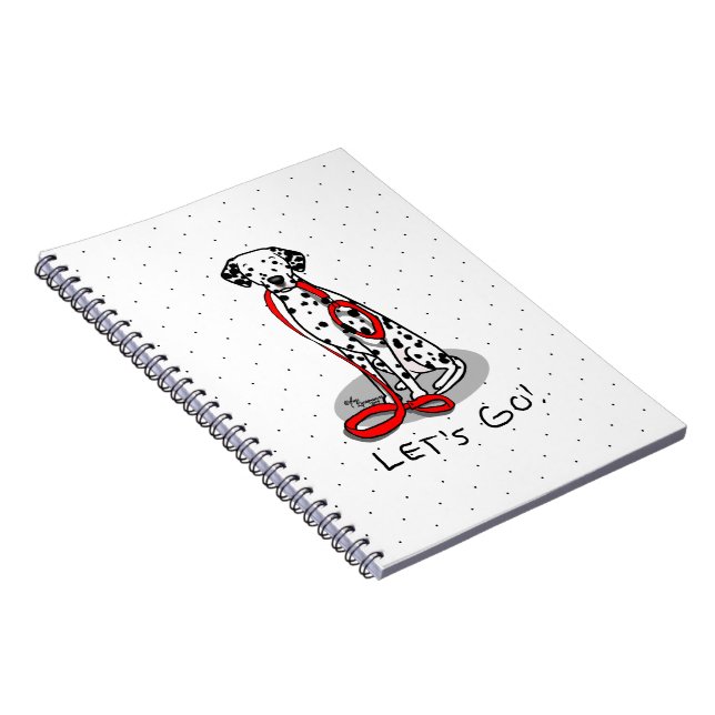 Funny Let's Go! Walk Dalmatian Dog (black 1) Notebook (Right Side)