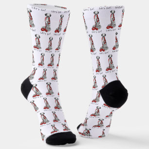Funny Let's Go! Walk Dalmatian Dog (black 1) Socks