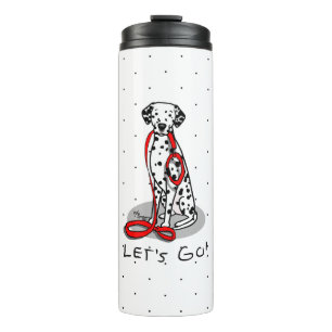 Funny Let's Go! Walk Dalmatian Dog (black 1) Thermal Tumbler