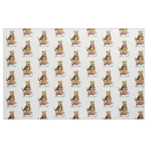 Funny Let's Go! Welsh Terrier Dog with Leash Fabric