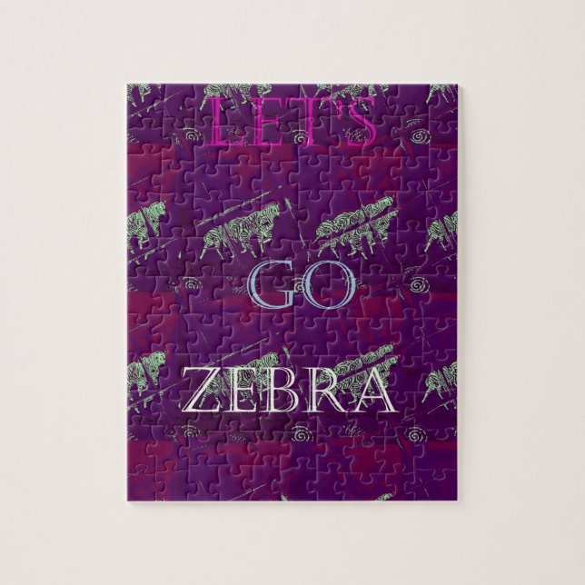Funny Lets Go Zebra  Hakuna Matata motif Design Co Jigsaw Puzzle (Vertical)