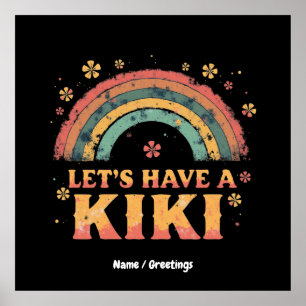 Funny "Let's Have a Kiki" LGBT Trans Gender Retro  Poster